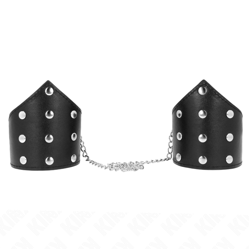Kink - muñequeras estilo puntiagudo negro con cadena