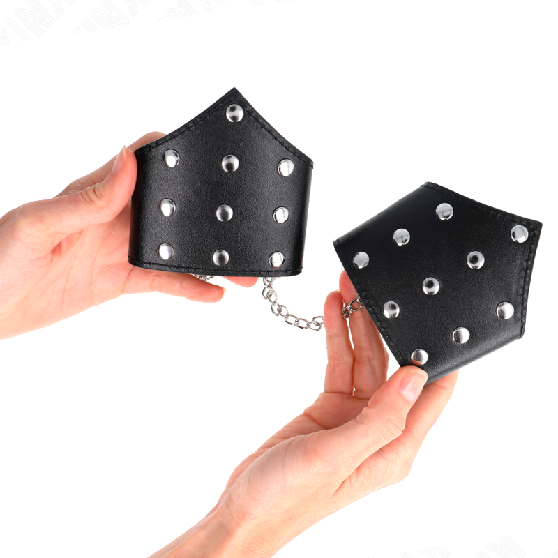 Kink - muñequeras estilo puntiagudo negro con cadena