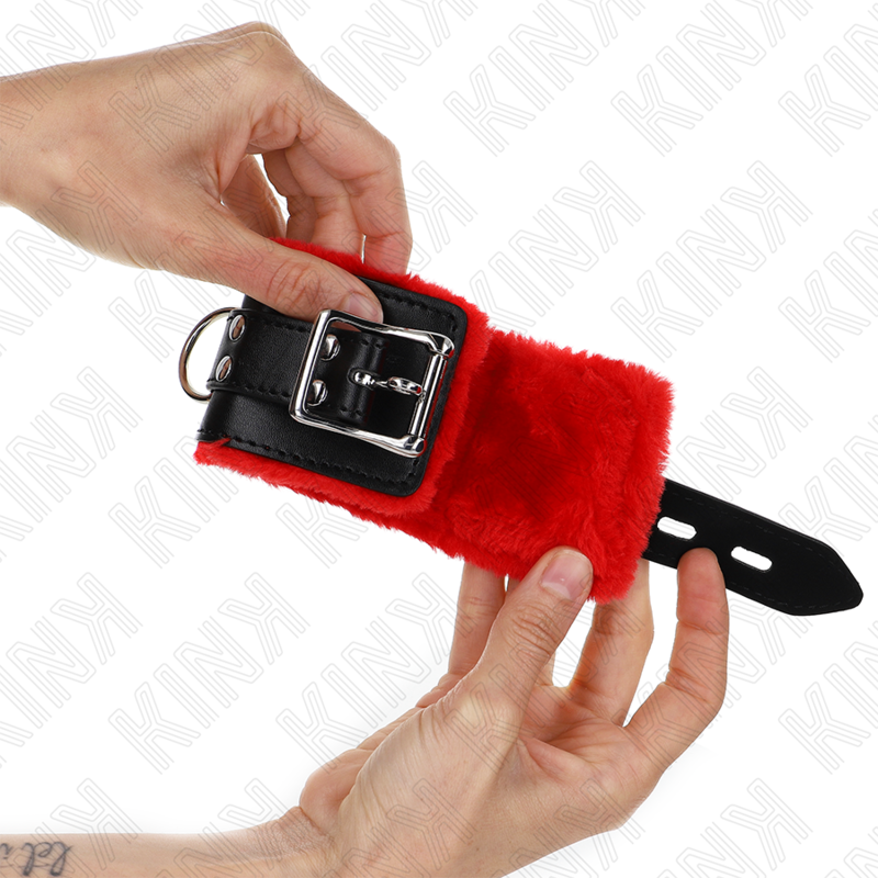 Kink - muñequeras forradas con agujeros cuadrados rojo