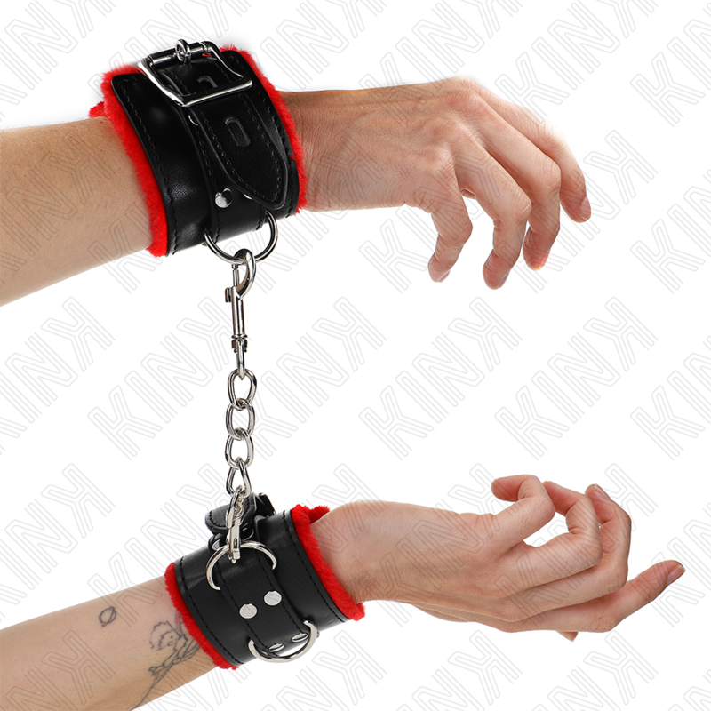 Kink - muñequeras forradas con agujeros cuadrados rojo