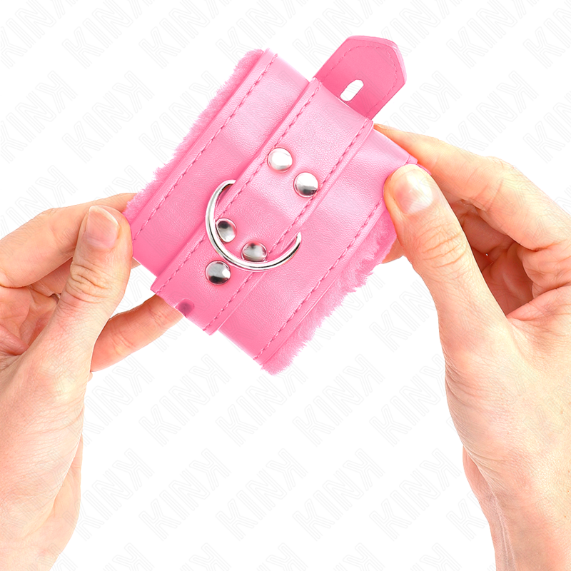 Kink - muñequeras forradas con agujeros cuadrados rosa