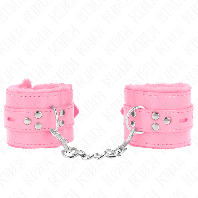 Kink - muñequeras forradas con agujeros cuadrados rosa