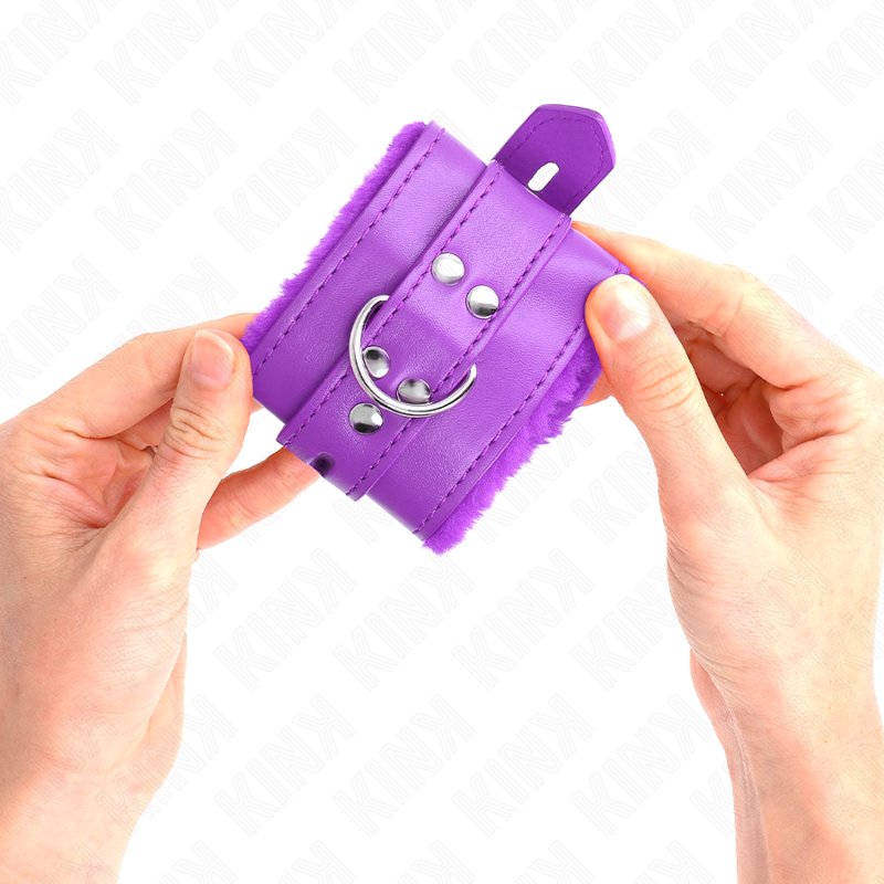 Kink - muñequeras forradas con agujeros cuadrados violeta
