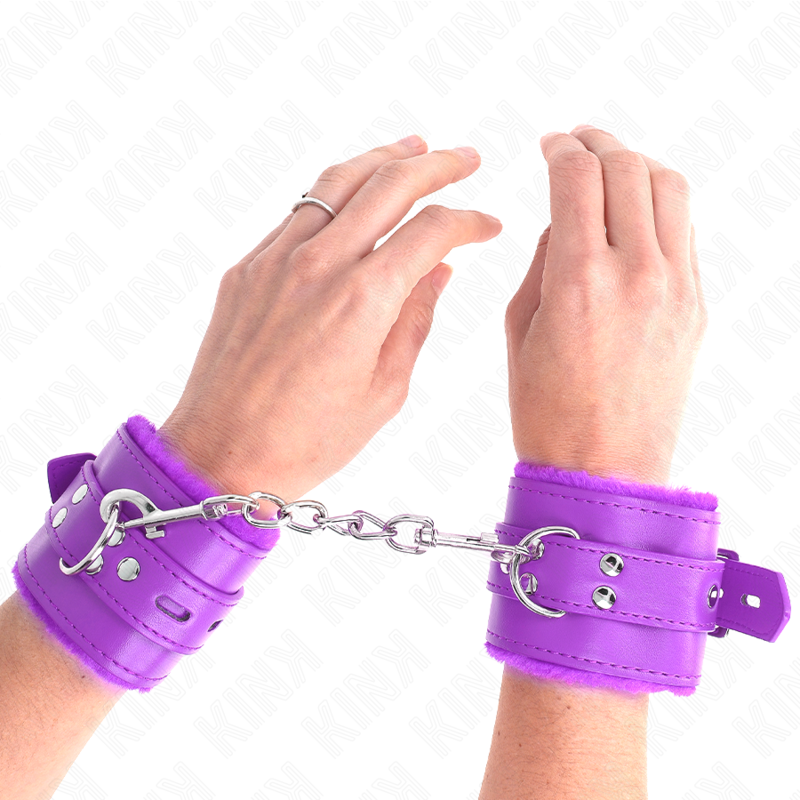 Kink - muñequeras forradas con agujeros cuadrados violeta