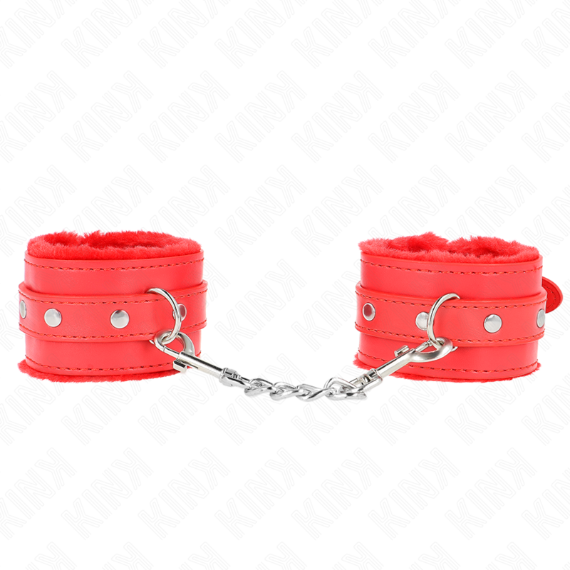 Kink - muñequeras forradas premium rojo con correa rojo
