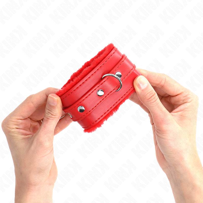 Kink - muñequeras forradas premium rojo con correa rojo