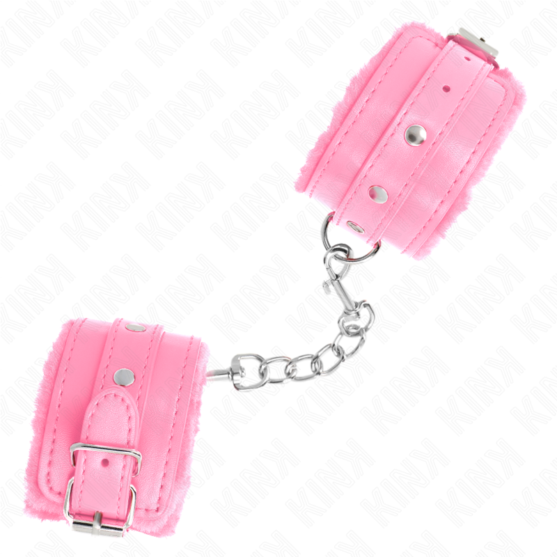 Kink - muñequeras forradas premium rosa con correa rosa