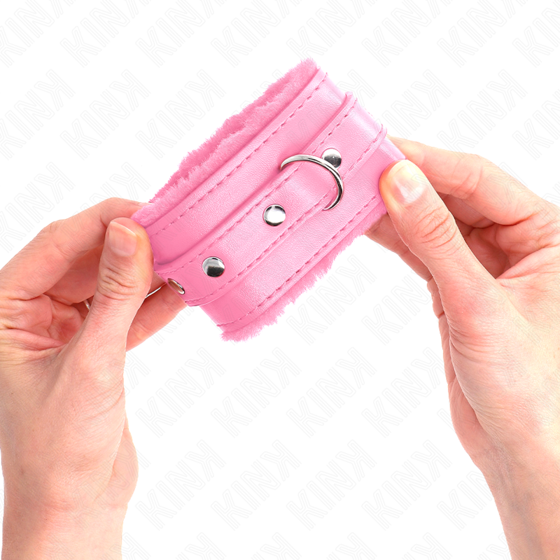 Kink - muñequeras forradas premium rosa con correa rosa