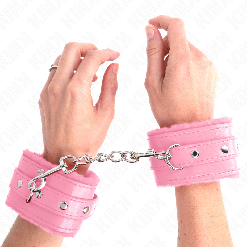 Kink - muñequeras forradas premium rosa con correa rosa