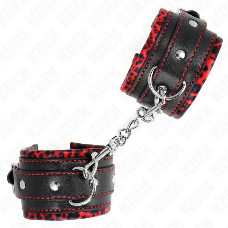 Kink - muñequeras forradas rojo / negro ajustable 17-29 cm