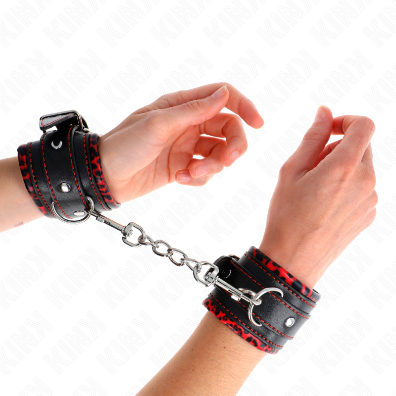 Kink - muñequeras forradas rojo / negro ajustable 17-29 cm