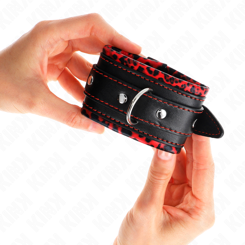 Kink - muñequeras forradas rojo / negro ajustable 17-29 cm