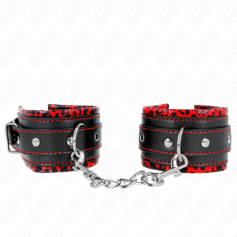 Kink - muñequeras forradas rojo / negro ajustable 17-29 cm