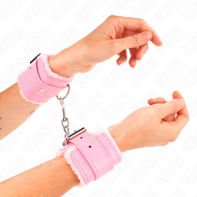 Kink - muñequeras forradas rosa con correa rosa ajustable