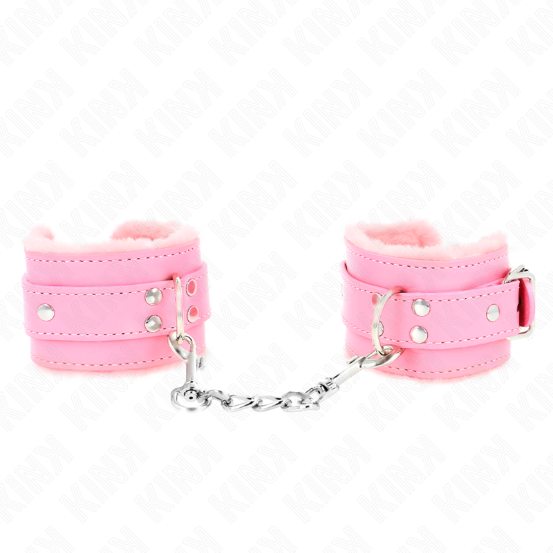 Kink - muñequeras forradas rosa con correa rosa ajustable