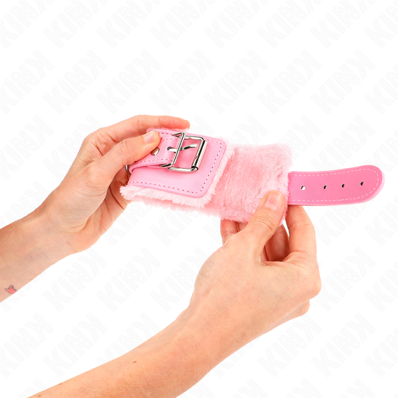 Kink - muñequeras forradas rosa con correa rosa ajustable