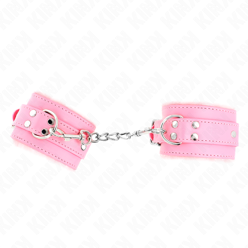 Kink - muñequeras forradas rosa con correa rosa ajustable