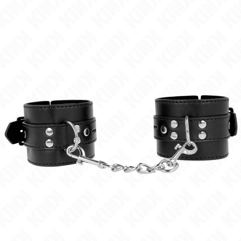 Kink - muñequeras negro con correa negro ajustable 17-28 cm