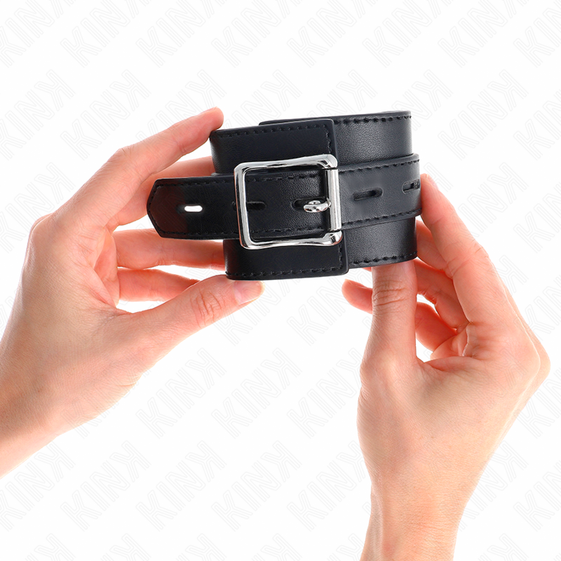 Kink - muñequeras negro con correa negro ajustable 17-28 cm