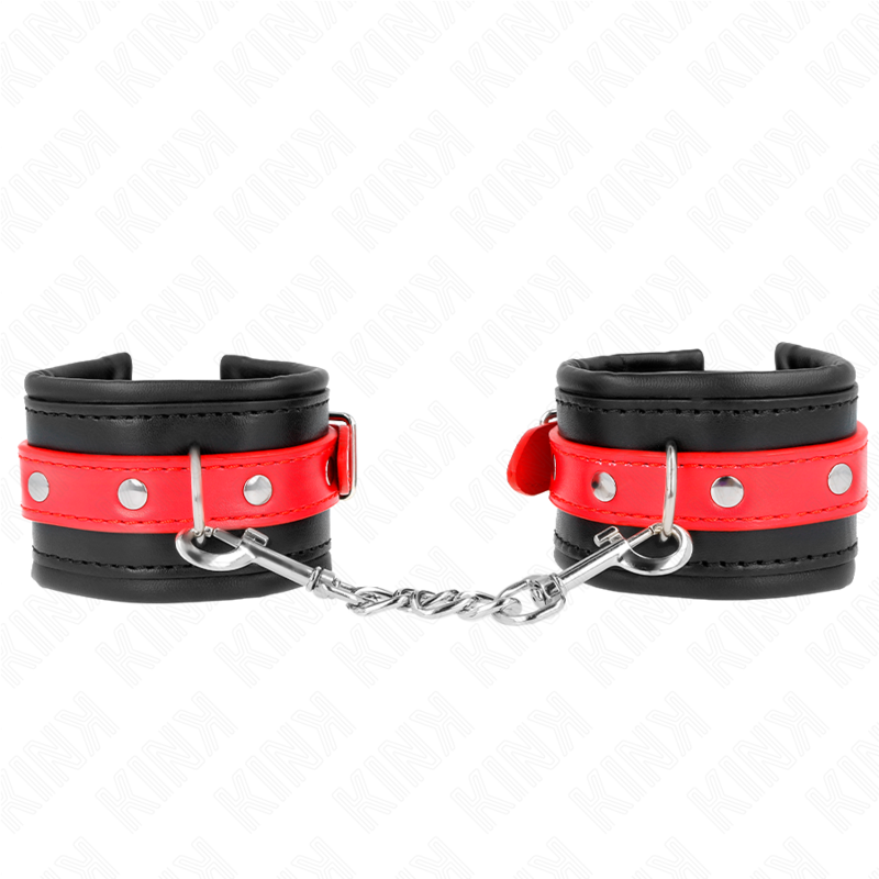 Kink - muñequeras negro con correa rojo ajustable 17-28 cm