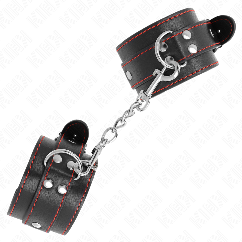 Kink - muñequeras negro con detalles en rojo ajustable