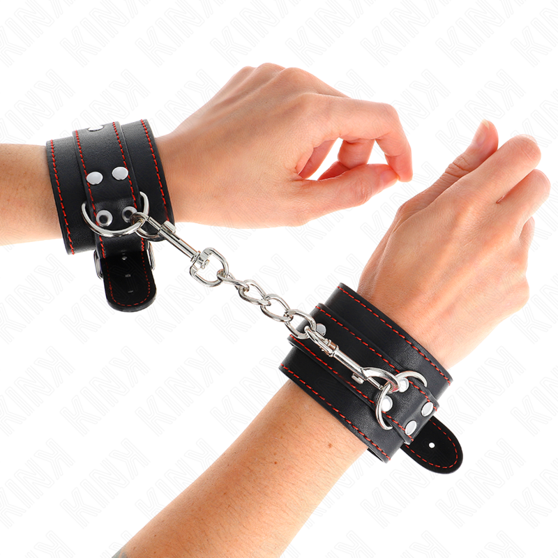 Kink - muñequeras negro con detalles en rojo ajustable