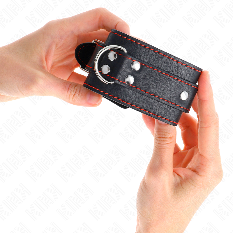 Kink - muñequeras negro con detalles en rojo ajustable