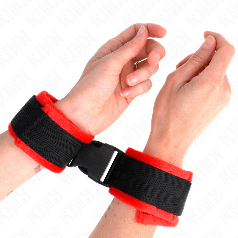 Kink - muñequeras nylon rojo-negro modelo 1 ajustable 25-35