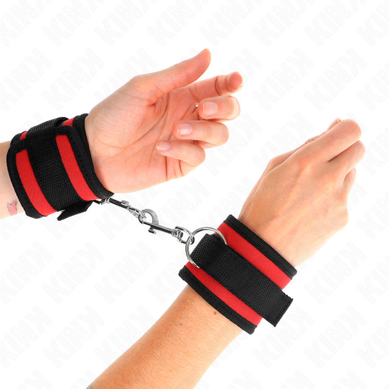 Kink - muñequeras nylon rojo-negro modelo 2 ajustable 18-35