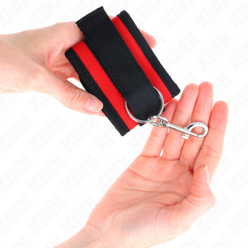 Kink - muñequeras nylon rojo-negro modelo 2 ajustable 18-35