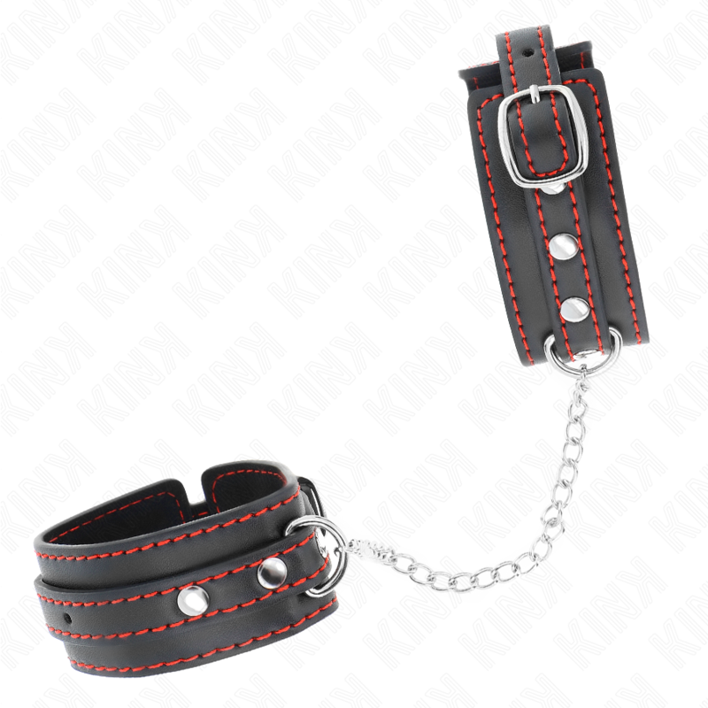 Kink - muñequeras pequeña negro con detalles en rojo