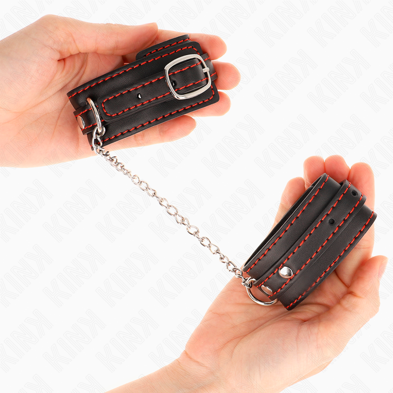 Kink - muñequeras pequeña negro con detalles en rojo