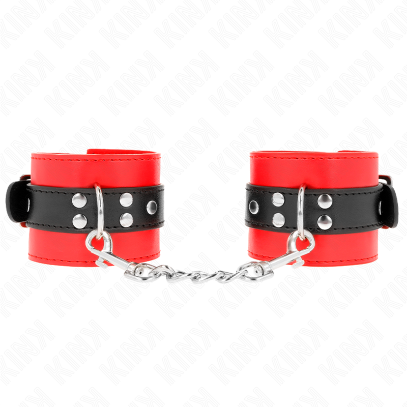 Kink - muñequeras rojo con correa negro ajustable 17-28 cm