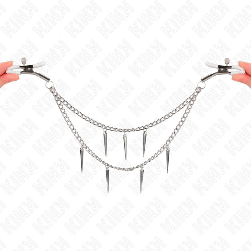 Kink - pinzas para pezones con cadena de púas 30 cm