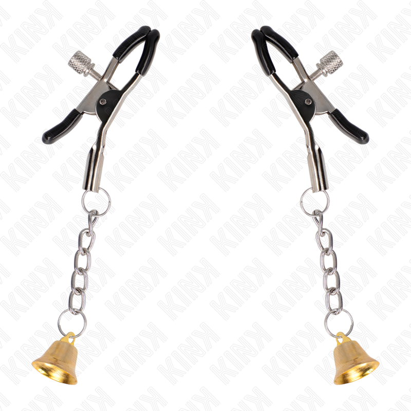 Kink - pinzas para pezones con colgante de campana dorado 6