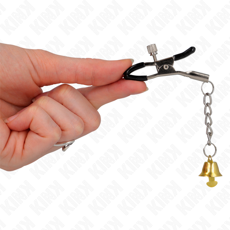 Kink - pinzas para pezones con colgante de campana dorado 6