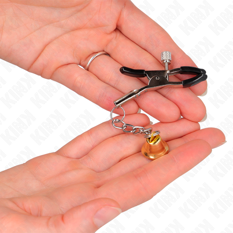 Kink - pinzas para pezones con colgante de campana dorado 6