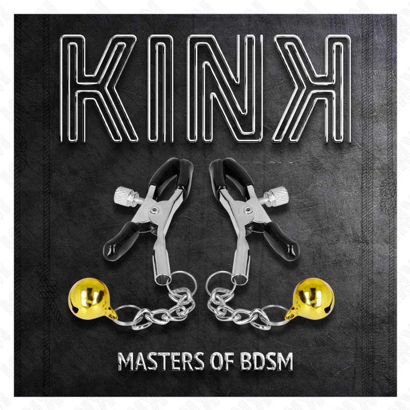 Kink - pinzas para pezones con colgante de cascabel dorado