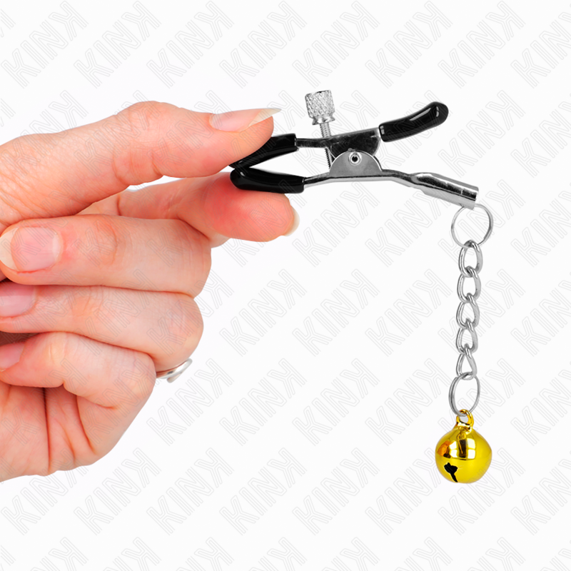 Kink - pinzas para pezones con colgante de cascabel dorado