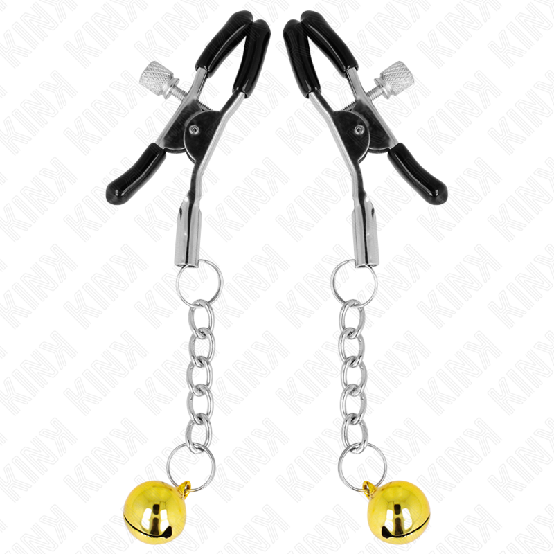 Kink - pinzas para pezones con colgante de cascabel dorado