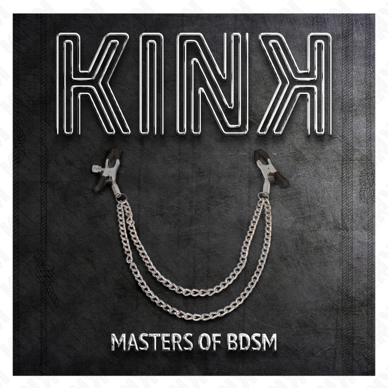Kink - pinzas para pezones con doble cadena gruesa plateado
