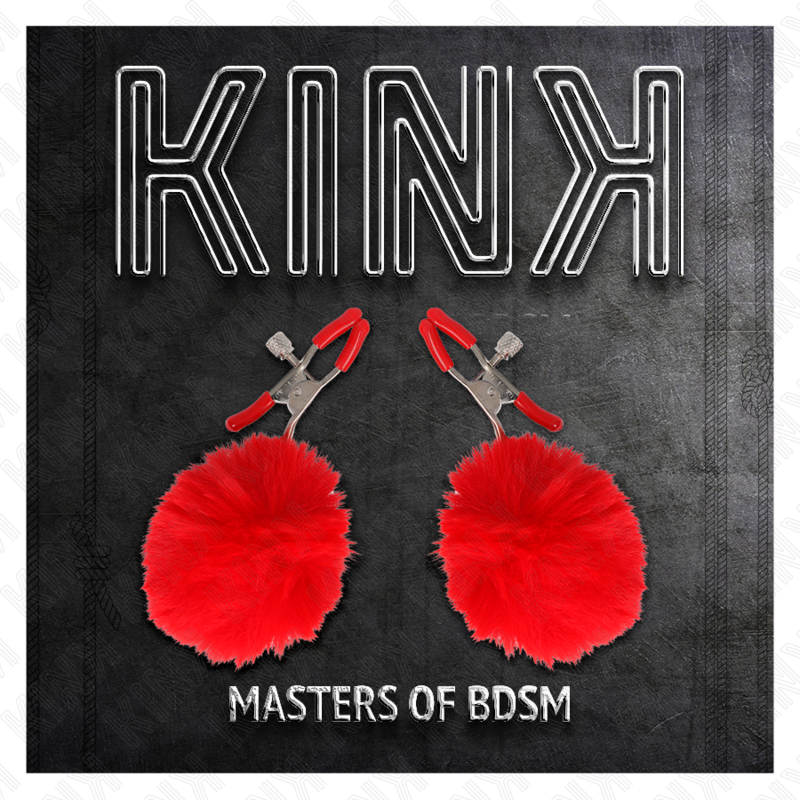 Kink - pinzas para pezones con pompón rojo 6 cm