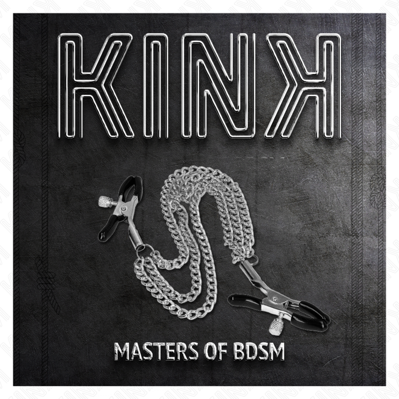 Kink - pinzas para pezones con triple cadena plateado