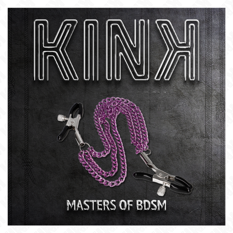 Kink - pinzas para pezones con triple cadena violeta