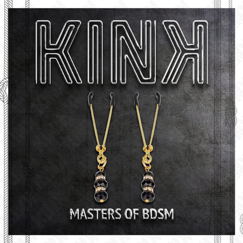 Kink - pinzas para pezones dorada fina con triple bola