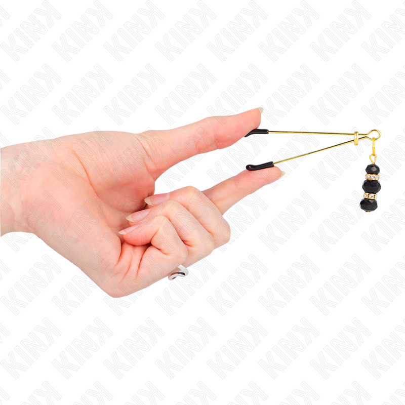 Kink - pinzas para pezones dorada fina con triple bola