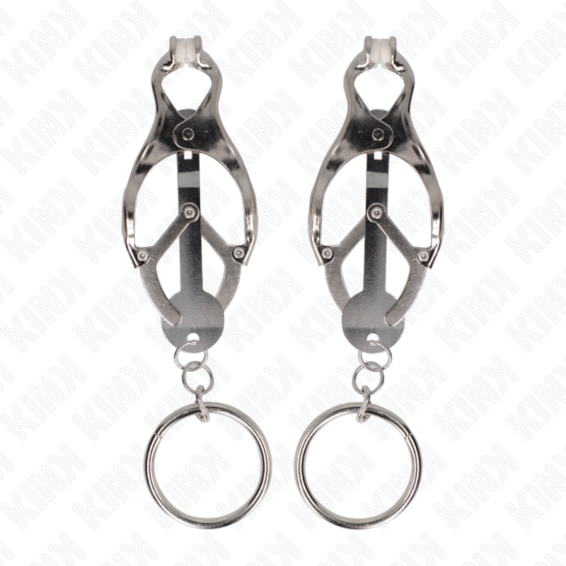 Kink - pinzas para pezones estilo japonés con aros plateado