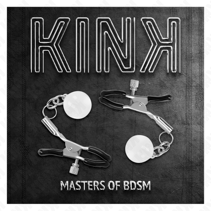 Kink - pinzas para pezones plateadas con colgante de vidrio
