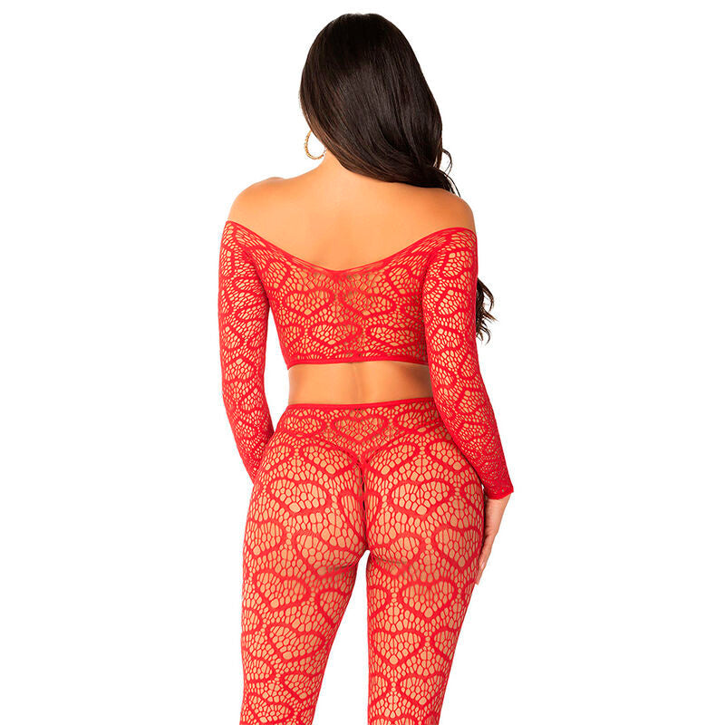 Leg avenue - crop top + medias rojo talla única