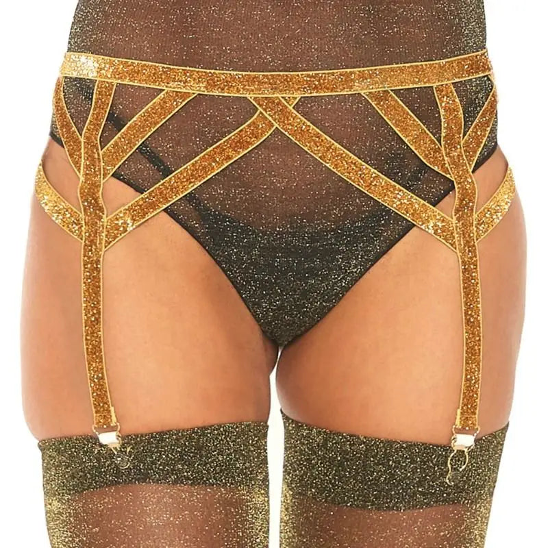 Leg avenue - liguero lurex dorado talla única